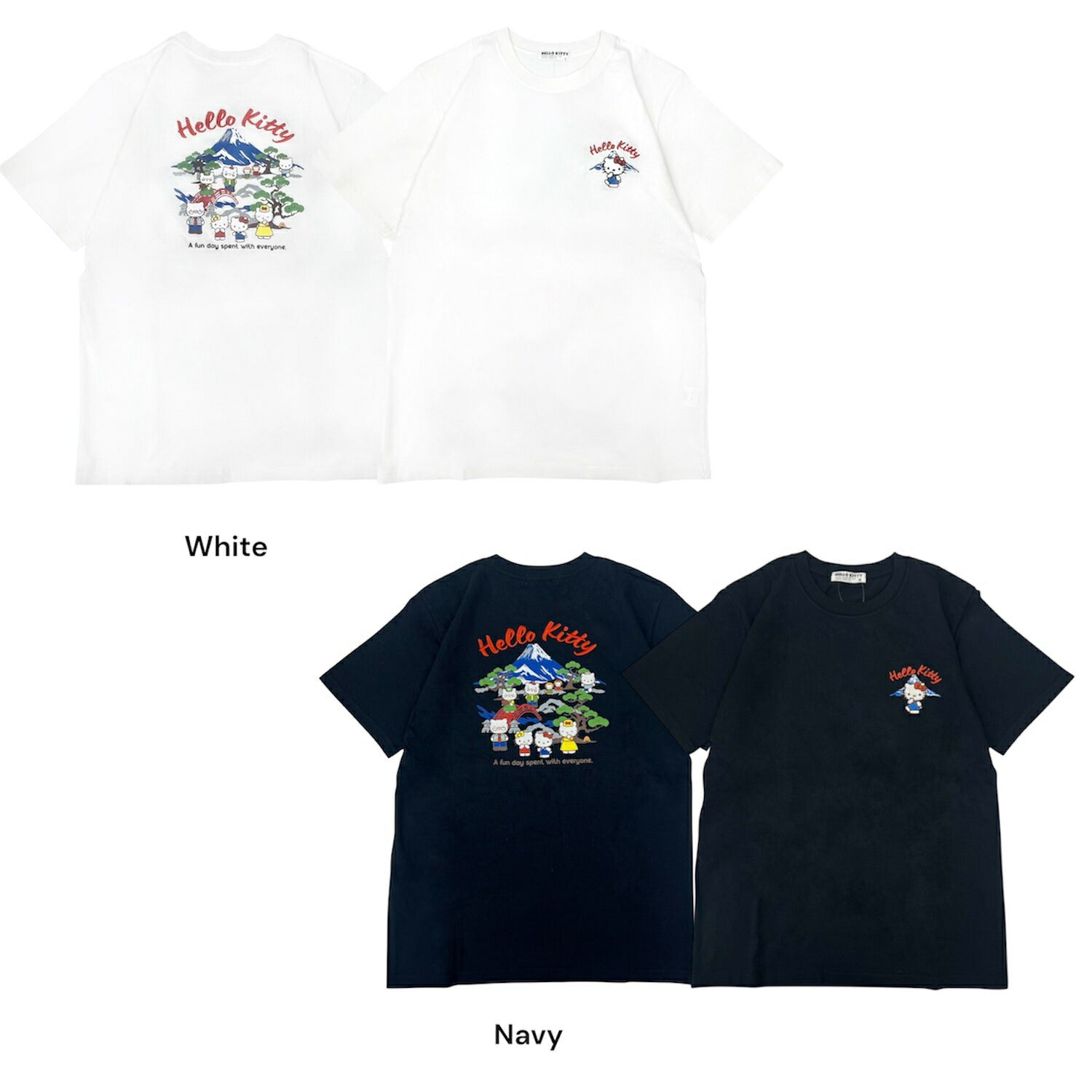 ハローキティ 和柄 半袖 Tシャツ バックプリント 天竺 メンズ レディース サンリオ キャラクターズ hellokittey sanrio hk1162-69