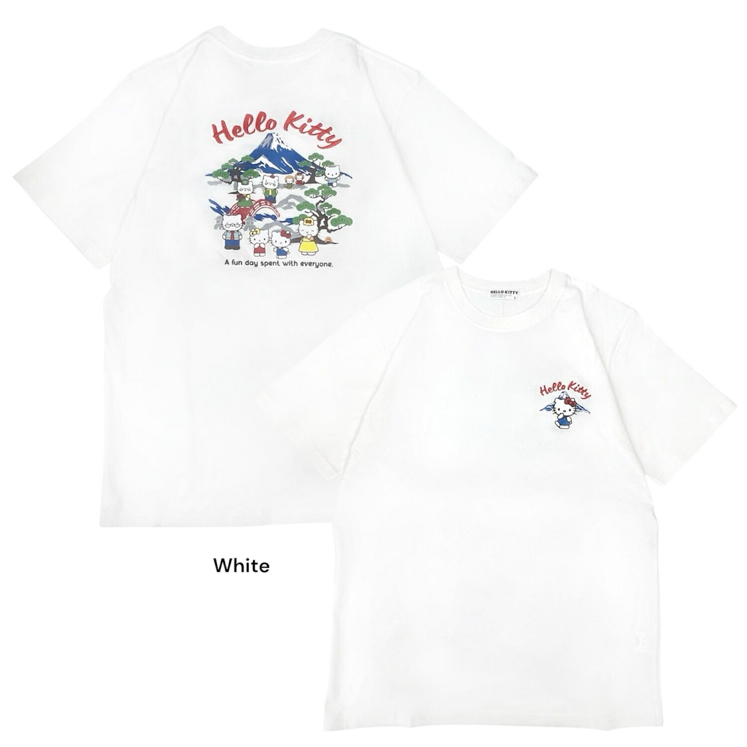 ハローキティ 和柄 半袖 Tシャツ バックプリント 天竺 メンズ レディース サンリオ キャラクターズ hellokittey sanrio hk1162-69