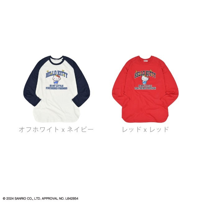 ハローキティ 長袖 Tシャツ ラグラン サンリオ キャラクターズ レッド 赤 hk1241-28
