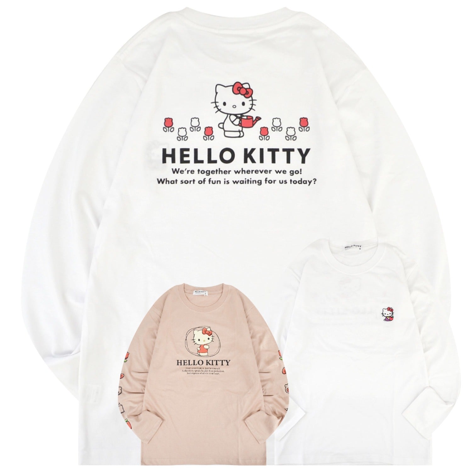ハローキティ ロンT 長袖 Tシャツ サンリオキャラクターズ プリント 春 秋 hk1251-08