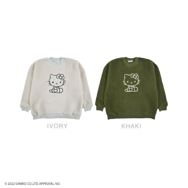 ハローキティ 刺繍 BIG シルエット トレーナー ボア 長袖 サンリオ キャラクターズ hk1324-749
