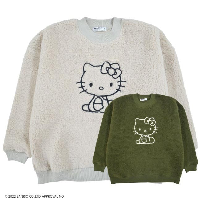 ハローキティ 刺繍 BIG シルエット トレーナー ボア 長袖 サンリオ キャラクターズ hk1324-749
