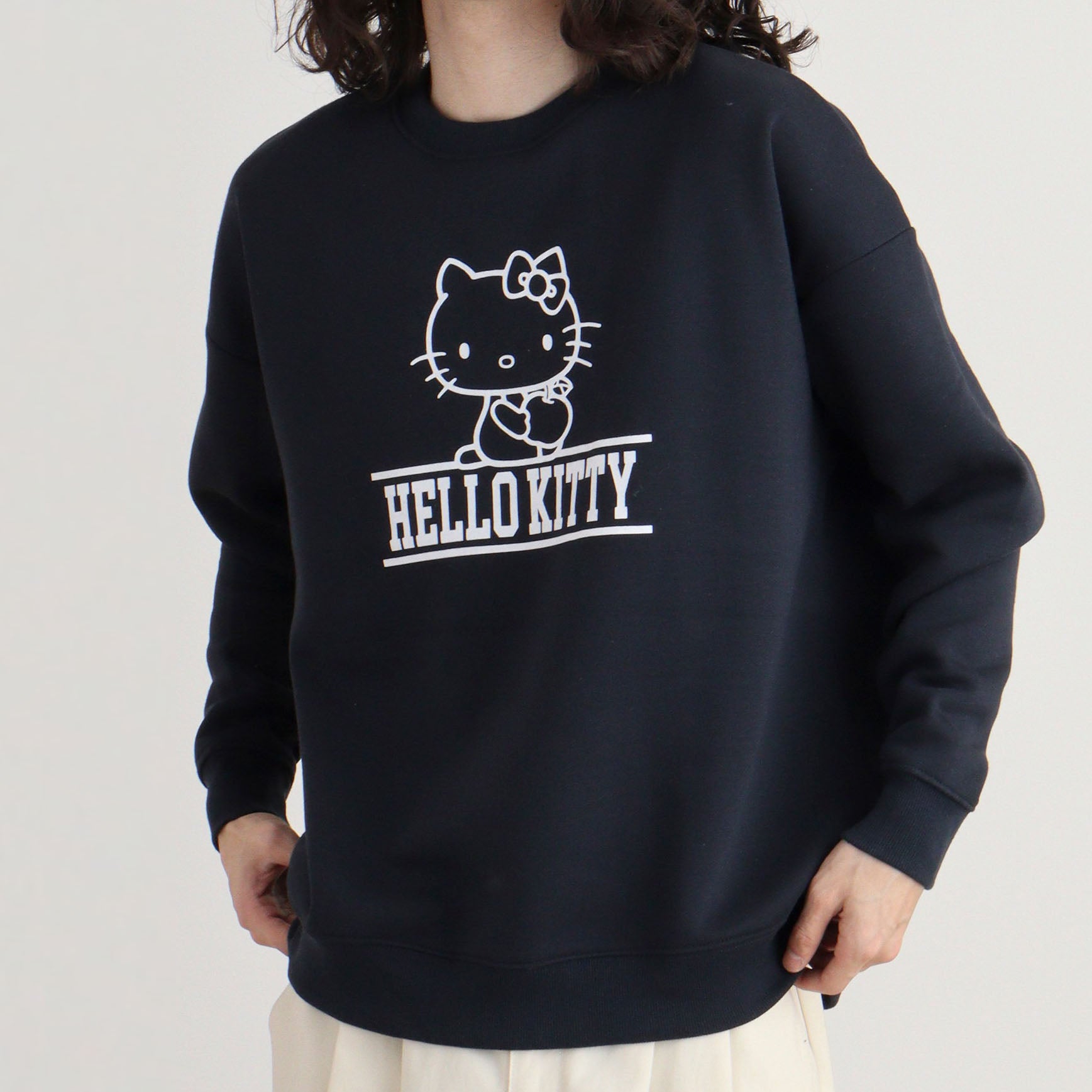 ハローキティ 裏起毛 スウェット トレーナー ビッグ オーバーサイズ サンリオ キャラクターズ プリント メンズ レディース hk1344-153