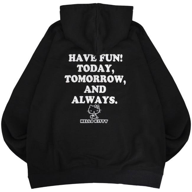 ハローキティ パーカー 裏起毛 オーバーサイズ 刺繍 ロゴ サンリオ キャラクターズ メンズ レディース hk1344-160