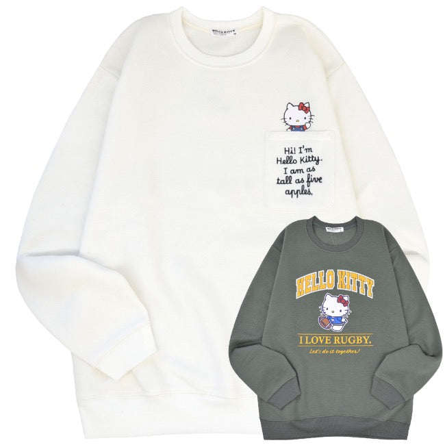 ハローキティ トレーナー スウェット 裏起毛 サンリオ キャラクターズ プリント 刺繍 メンズ レディース hk1344-63