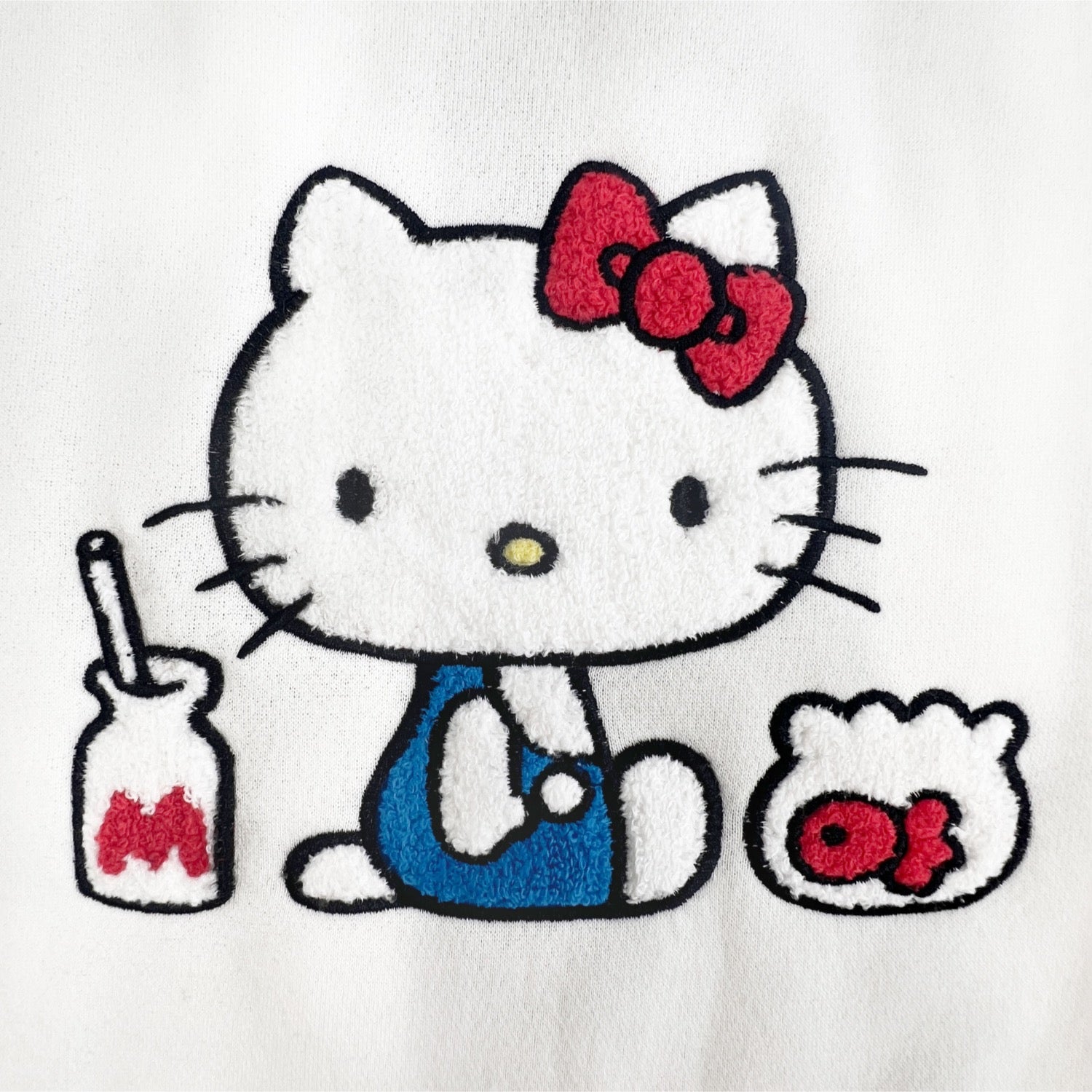 ハローキティ サガラ刺繍 裏起毛ビッグシルエット トレーナー オーバーサイズ サンリオ プリント Sanrio hk1354-94