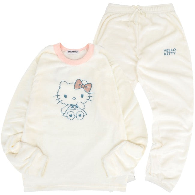 ハローキティ トレーナー スウェット パンツ フリース セットアップ ルームウェア 部屋着 パジャマ サンリオ キャラクターズ hk1644-89