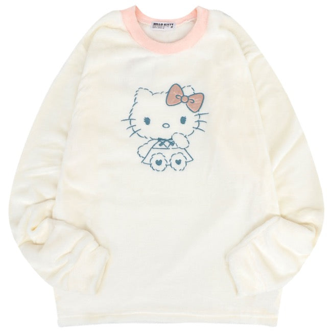 ハローキティ トレーナー スウェット パンツ フリース セットアップ ルームウェア 部屋着 パジャマ サンリオ キャラクターズ hk1644-89