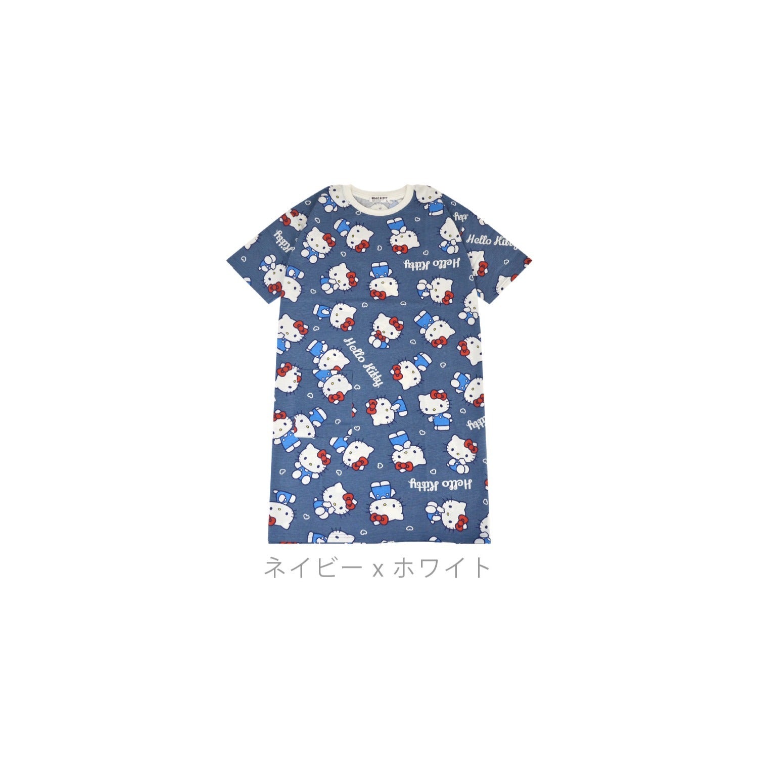 ハローキティ Tシャツ ワンピース 半袖 総柄 部屋着 ルームウェア サンリオ キャラクターズ レディース hk1752-252