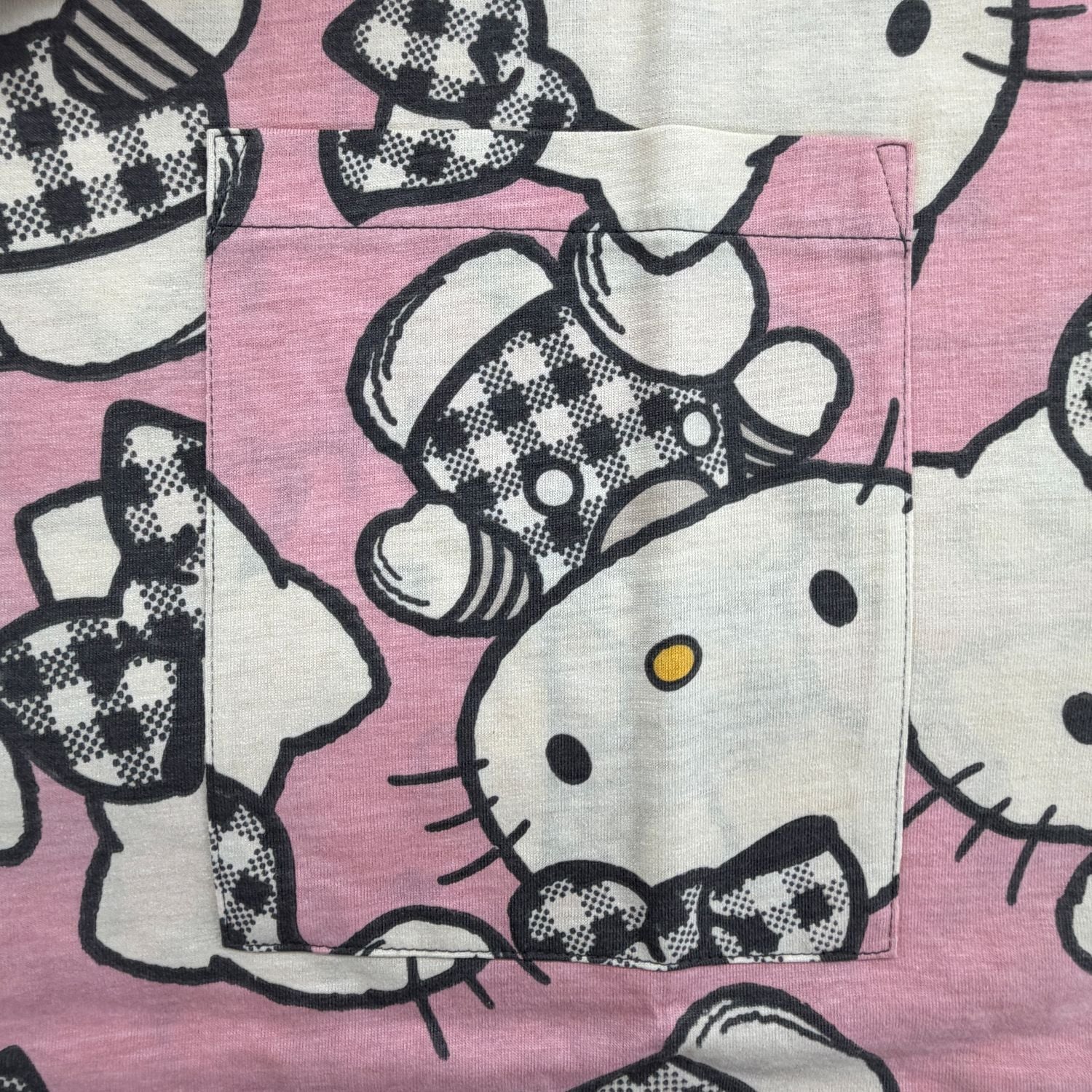 ハローキティ 半袖 総柄 スーパービッグ Tシャツ ワンピース プリント 天竺 メンズ レディース 夏 hello kitty sanrio hk1762-58