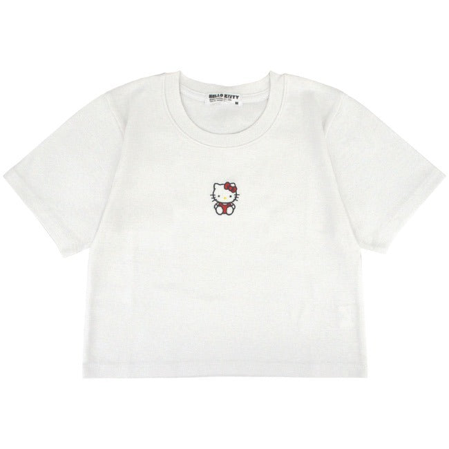 ハローキティ Tシャツ ちびT サンリオ キャラクターズ 刺繍 レディース ショート丈 半袖 hk2142-333