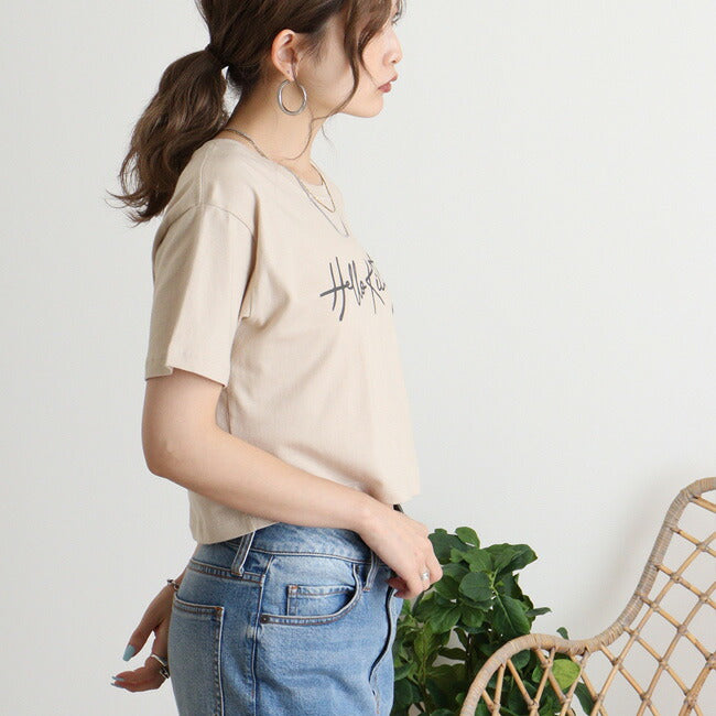 ハローキティ Tシャツ サンリオ キャラクターズ ちびT レディース ショート丈 ワイド幅 半袖 hk2142-339