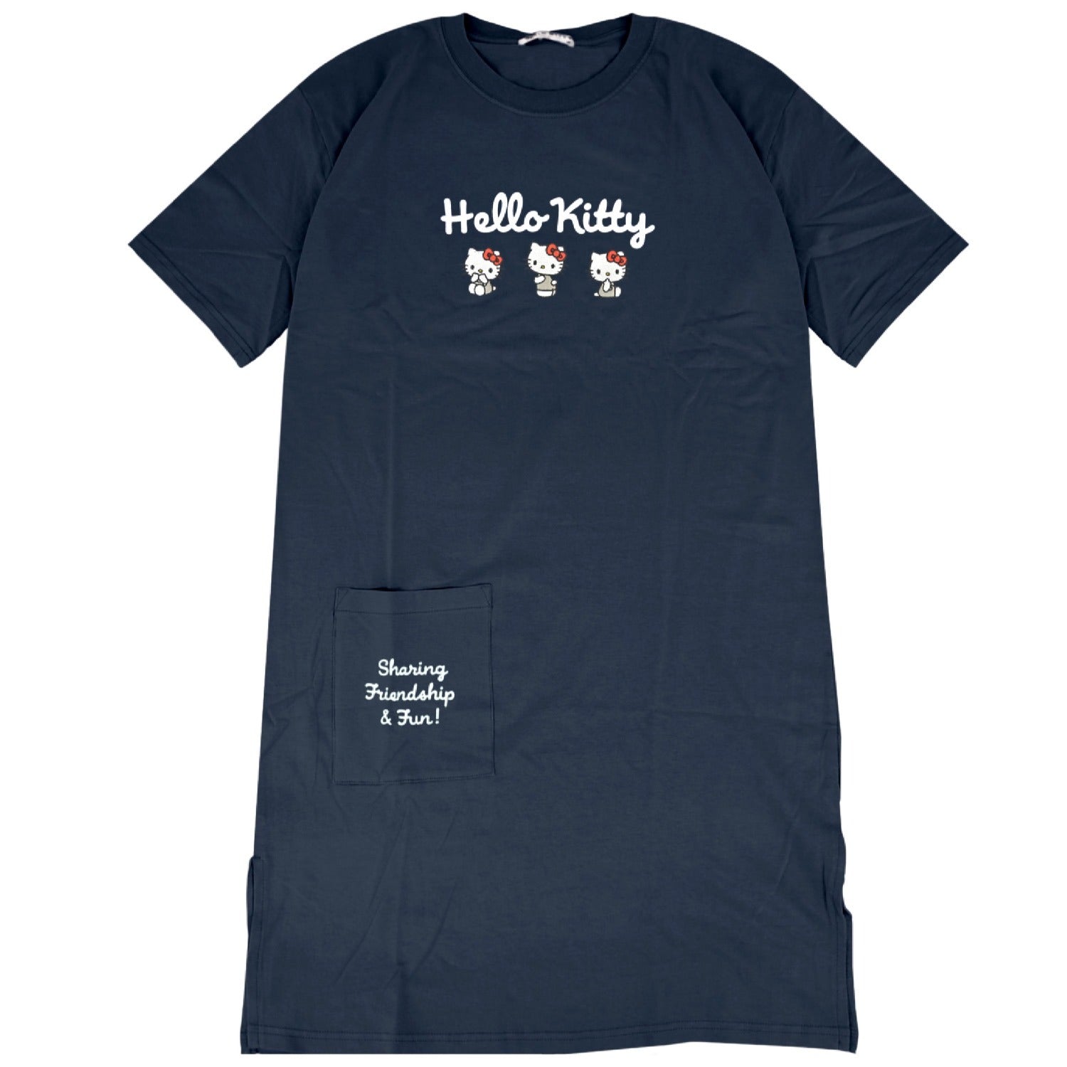 ハローキティ Tシャツ ワンピース 半袖 プリント トップス ビッグTシャツ 大きいサイズ サンリオ キャラクターズ レディース hk2752-261