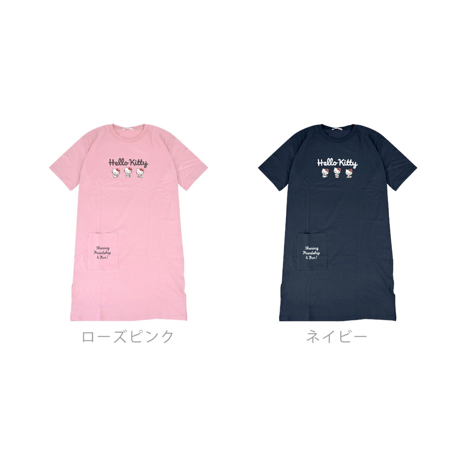 ハローキティ Tシャツ ワンピース 半袖 プリント トップス ビッグTシャツ 大きいサイズ サンリオ キャラクターズ レディース hk2752-261
