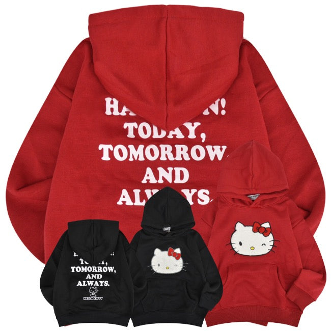 ハローキティ パーカー 裏起毛 スウェット キッズ 子供 ビッグシルエット オーバーサイズ サンリオ キャラクターズ hk6344-173