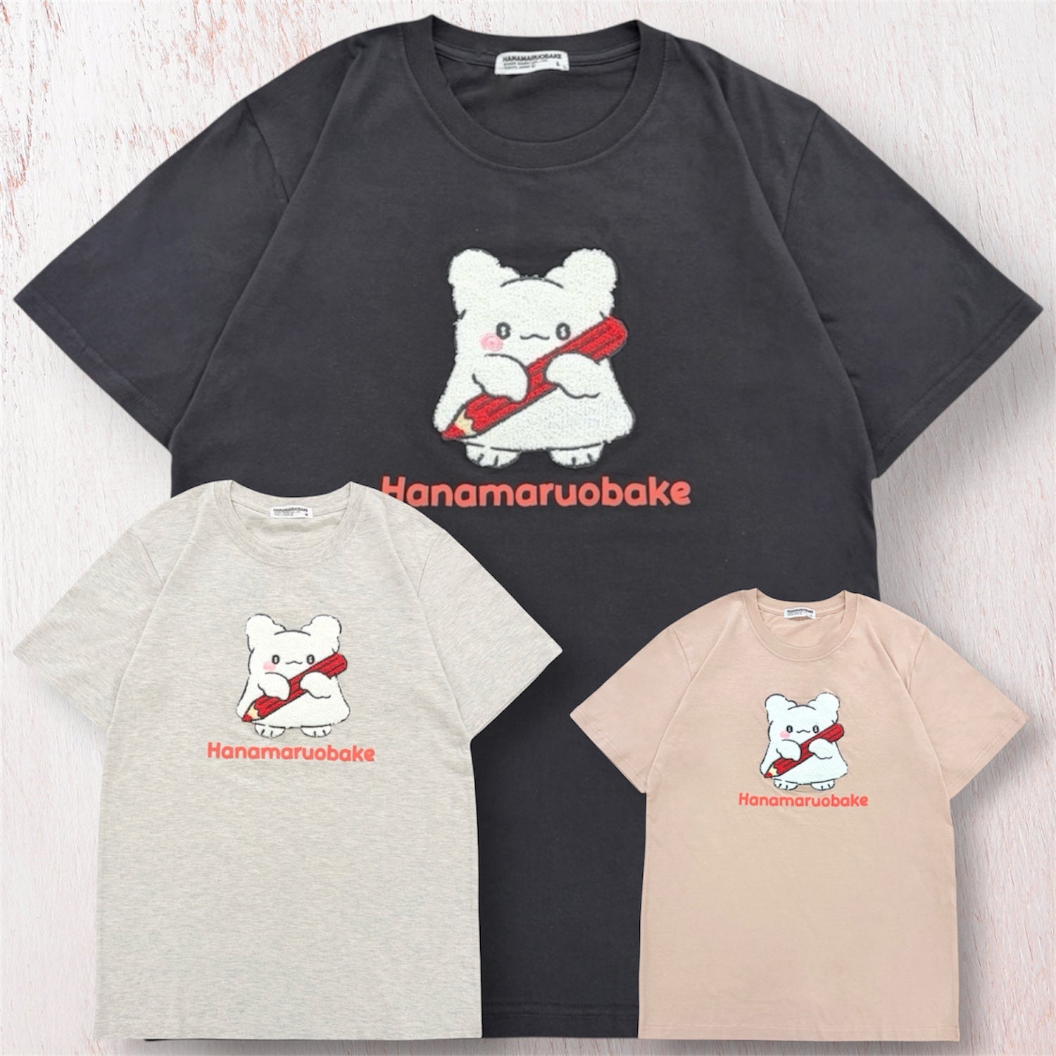 はなまるおばけ サガラ刺繍 半袖 Tシャツ トップス 天竺 夏 レディース メンズ HANAMARUOBAKE ho1162-258