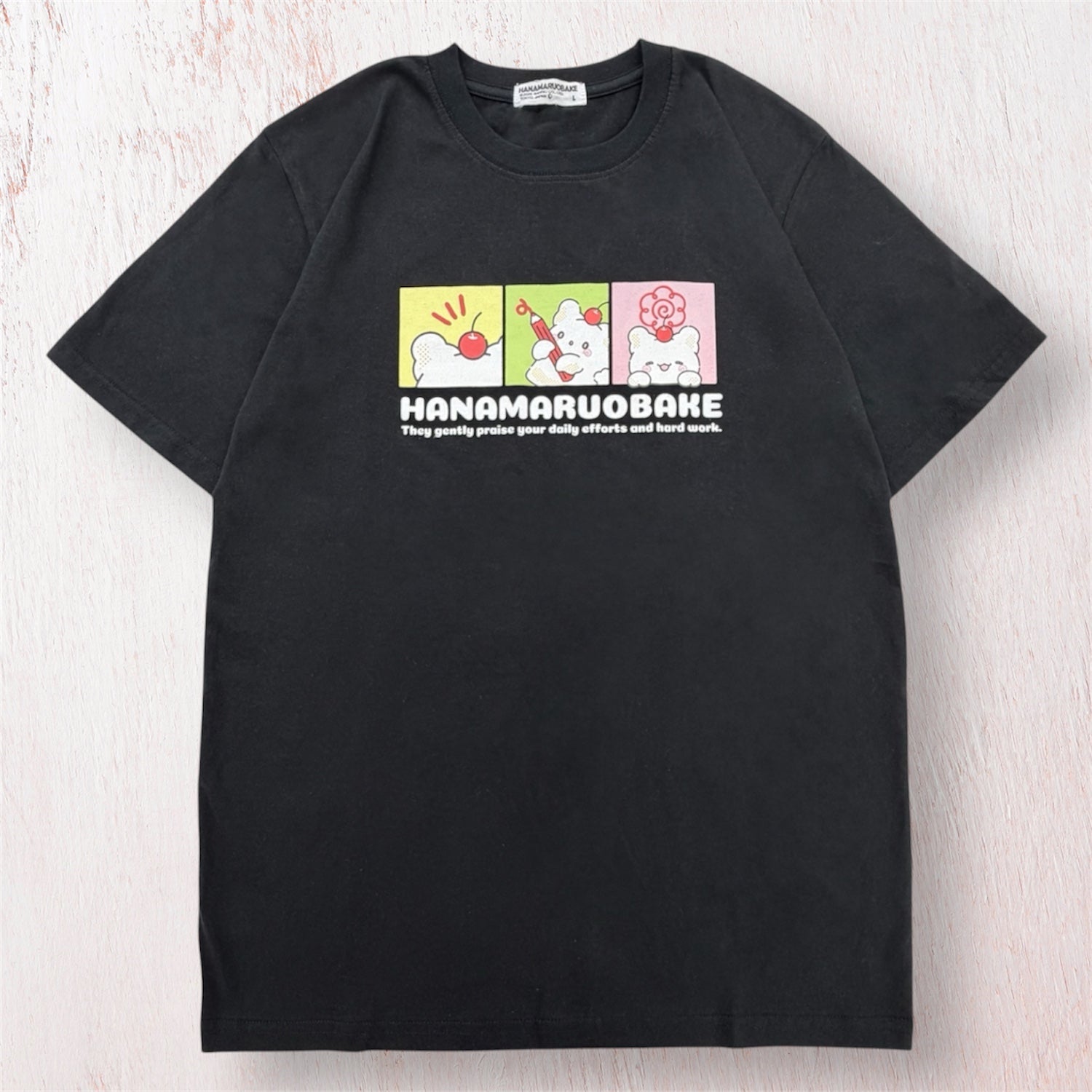 はなまるおばけ プリント 半袖 Tシャツ トップス 天竺 夏 レディース メンズ HANAMARUOBAKE ho1162-259