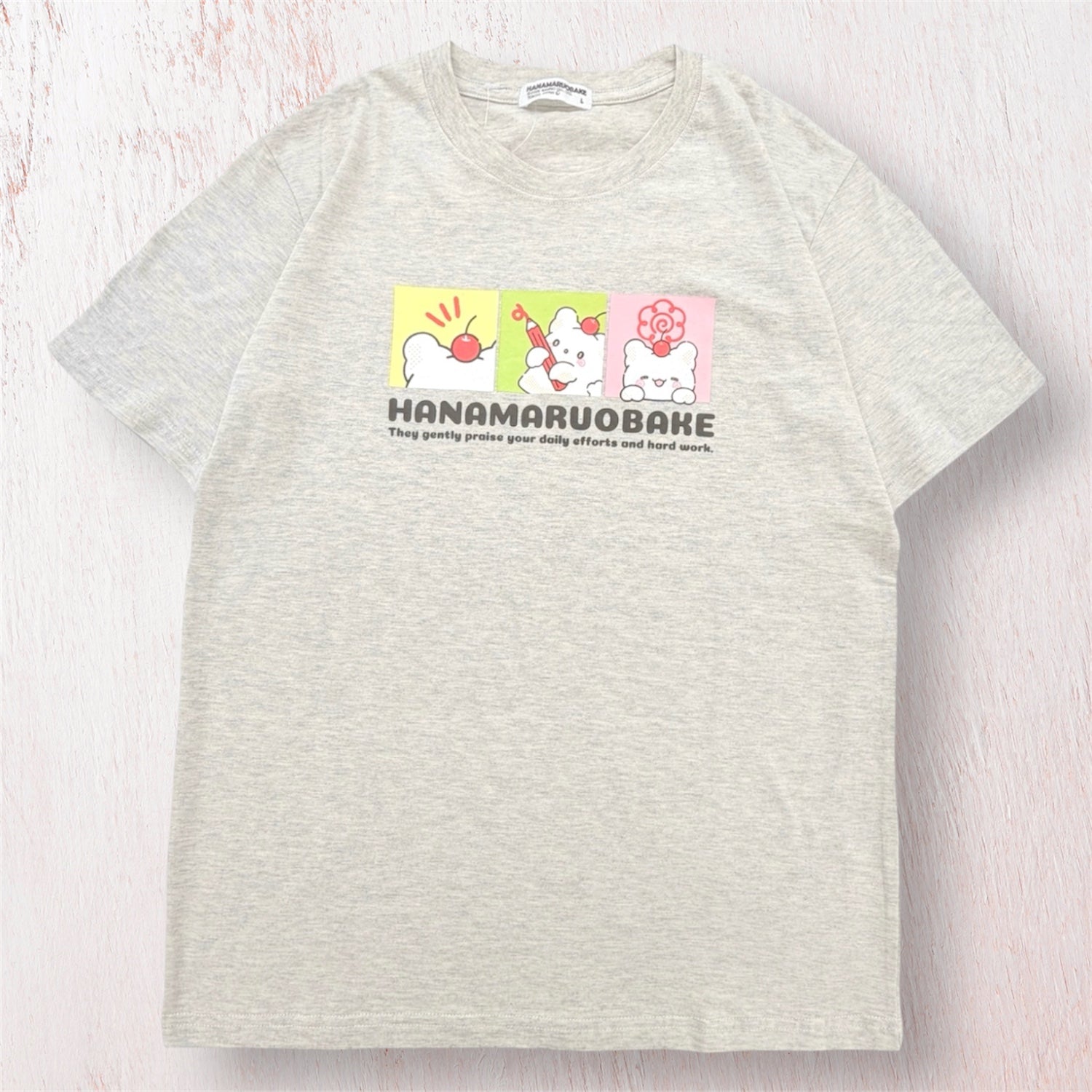 はなまるおばけ プリント 半袖 Tシャツ トップス 天竺 夏 レディース メンズ HANAMARUOBAKE ho1162-259