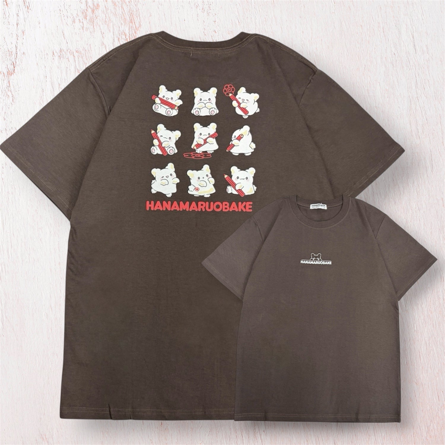 はなまるおばけ プリント 半袖 Tシャツ トップス 天竺 夏 レディース メンズ HANAMARUOBAKE ho1162-259