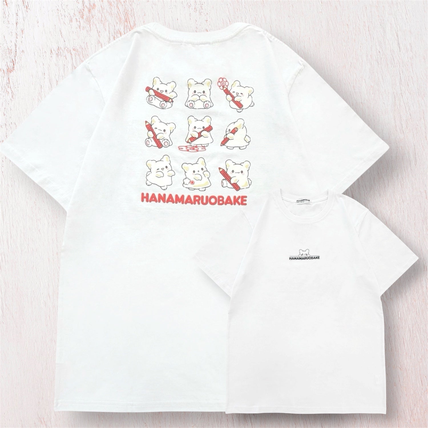 はなまるおばけ プリント 半袖 Tシャツ トップス 天竺 夏 レディース メンズ HANAMARUOBAKE ho1162-259