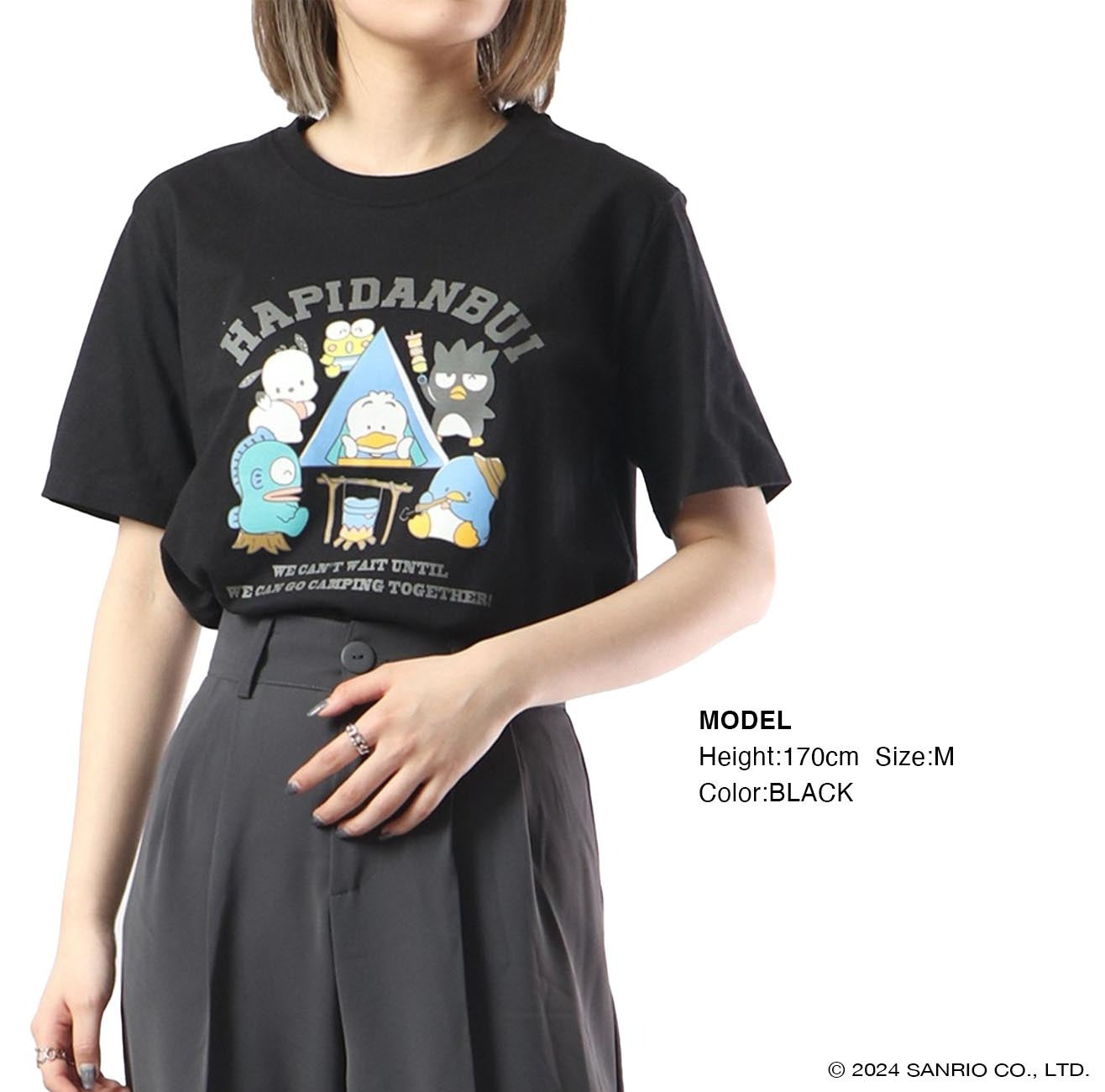 はぴだんぶい Tシャツ プリント 半袖 サンリオ キャラクターズ hv1132-243