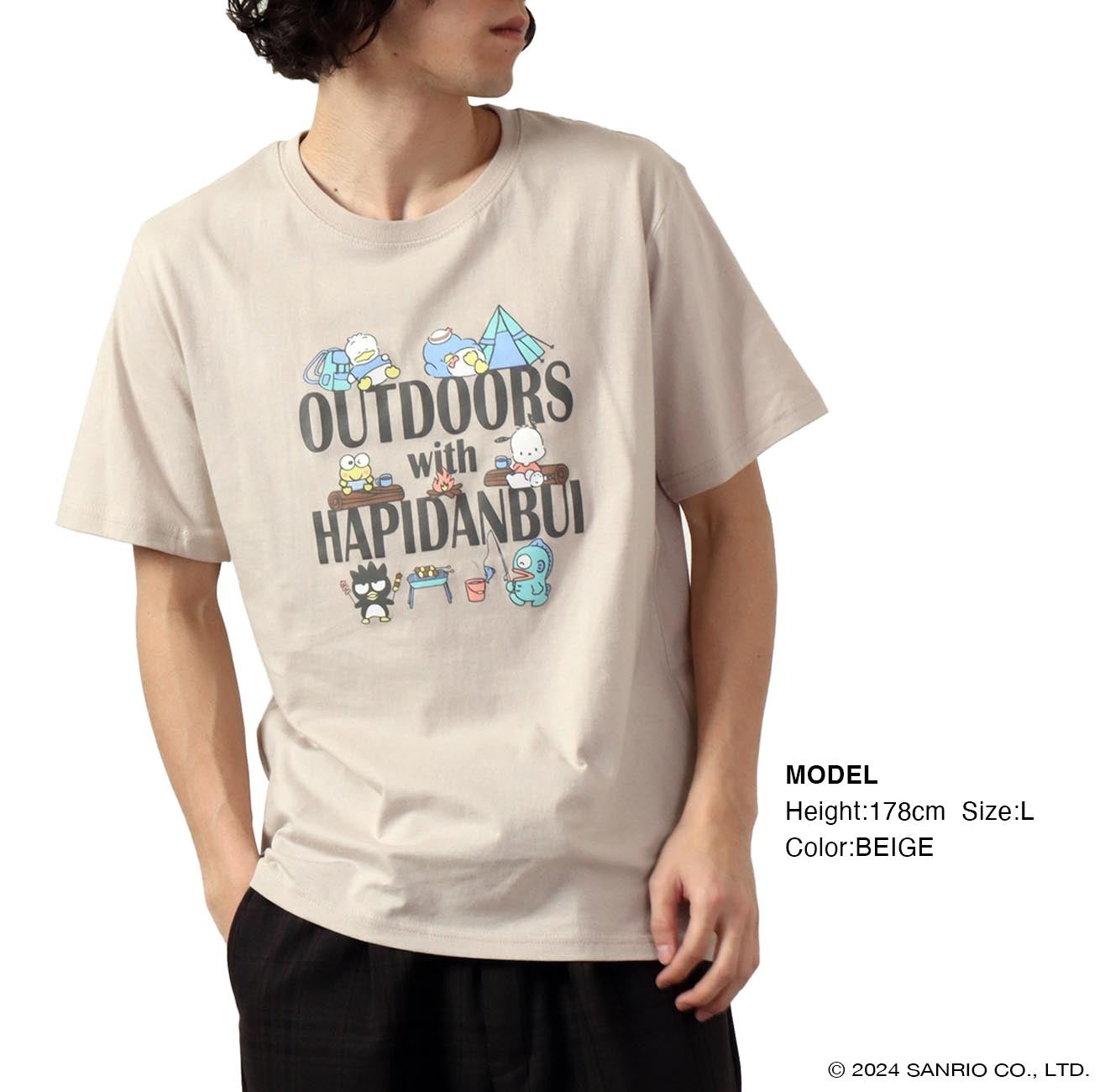 はぴだんぶい Tシャツ プリント 半袖 サンリオ キャラクターズ hv1132-243