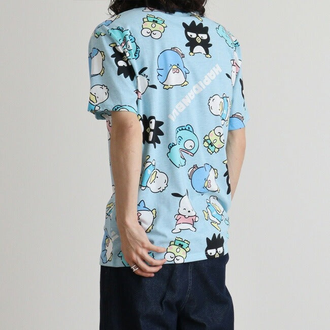 はぴだんぶい Tシャツ 総柄 半袖 サンリオ キャラクターズ プリント メンズ レディース hv1142-292