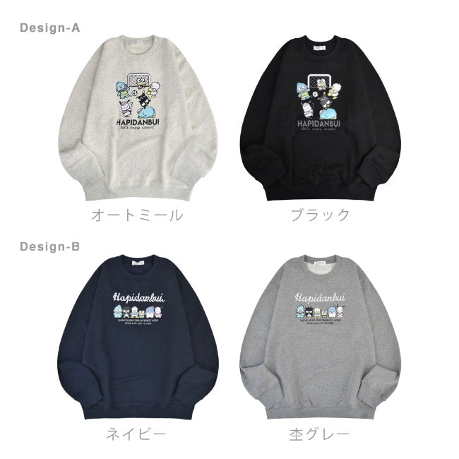 はぴだんぶい トレーナー スウェット 裏起毛 プリント 刺繍 メンズ レディース hv1344-68