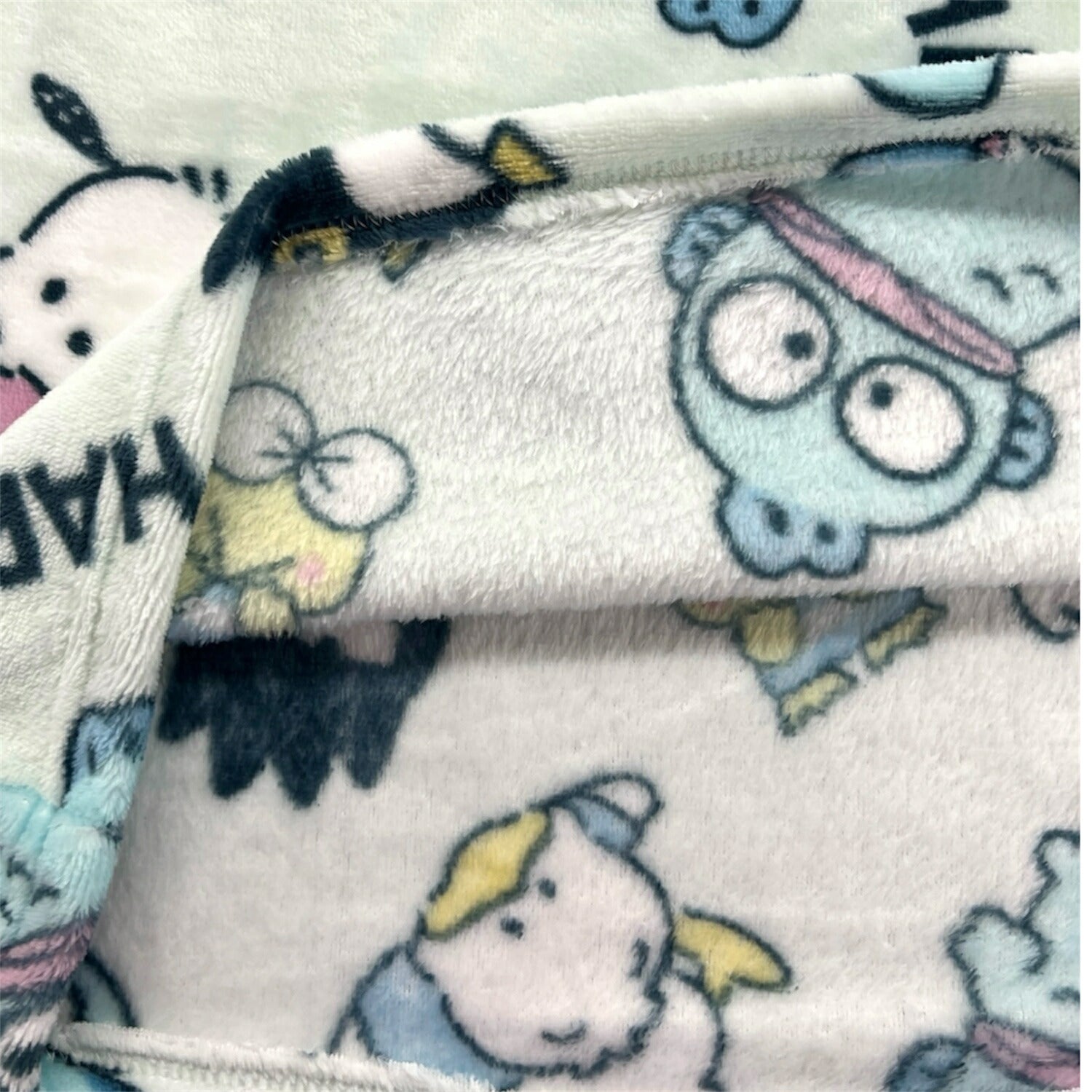 はぴだんぶい 総柄 もこふわ 上下セット プリント ボアフリース ルームウェア パジャマ サンリオキャラクターズ sanrio hv1654-141