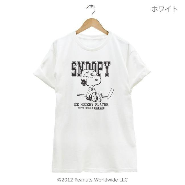 スヌーピー アイスホッケー 半袖Tシャツ メンズ レディース sn1-051