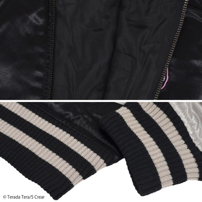 寺田てら スカジャン ブラック tt1833-704-BlackxSil