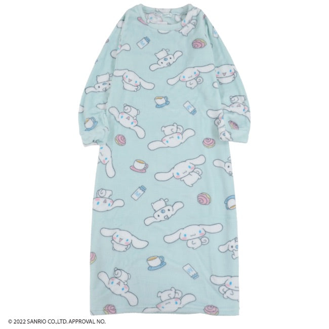 シナモロール ワンピース 長袖 プリント 部屋着 サンリオ キャラクターズ cr2724-756