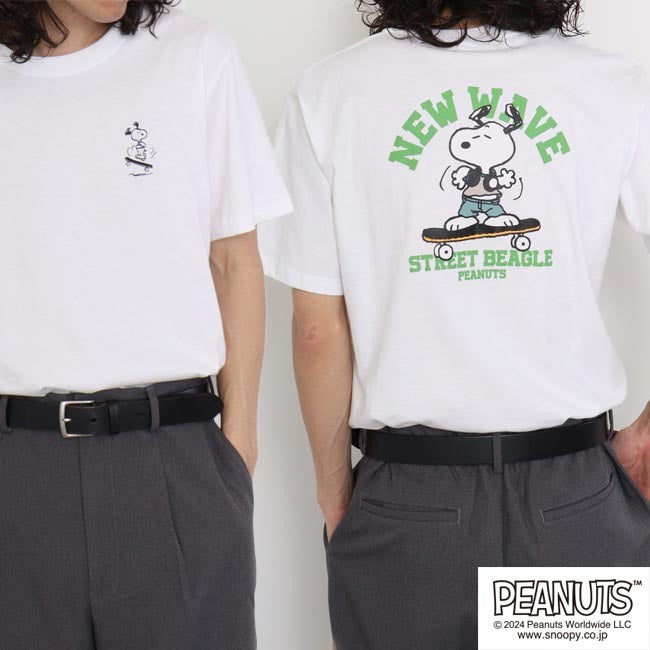 スヌーピー プリント 半袖 Tシャツ スケボー チャーリーブラウン PEANUTS s1142-188