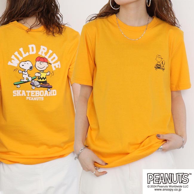 スヌーピー プリント 半袖 Tシャツ スケボー チャーリーブラウン PEANUTS s1142-188