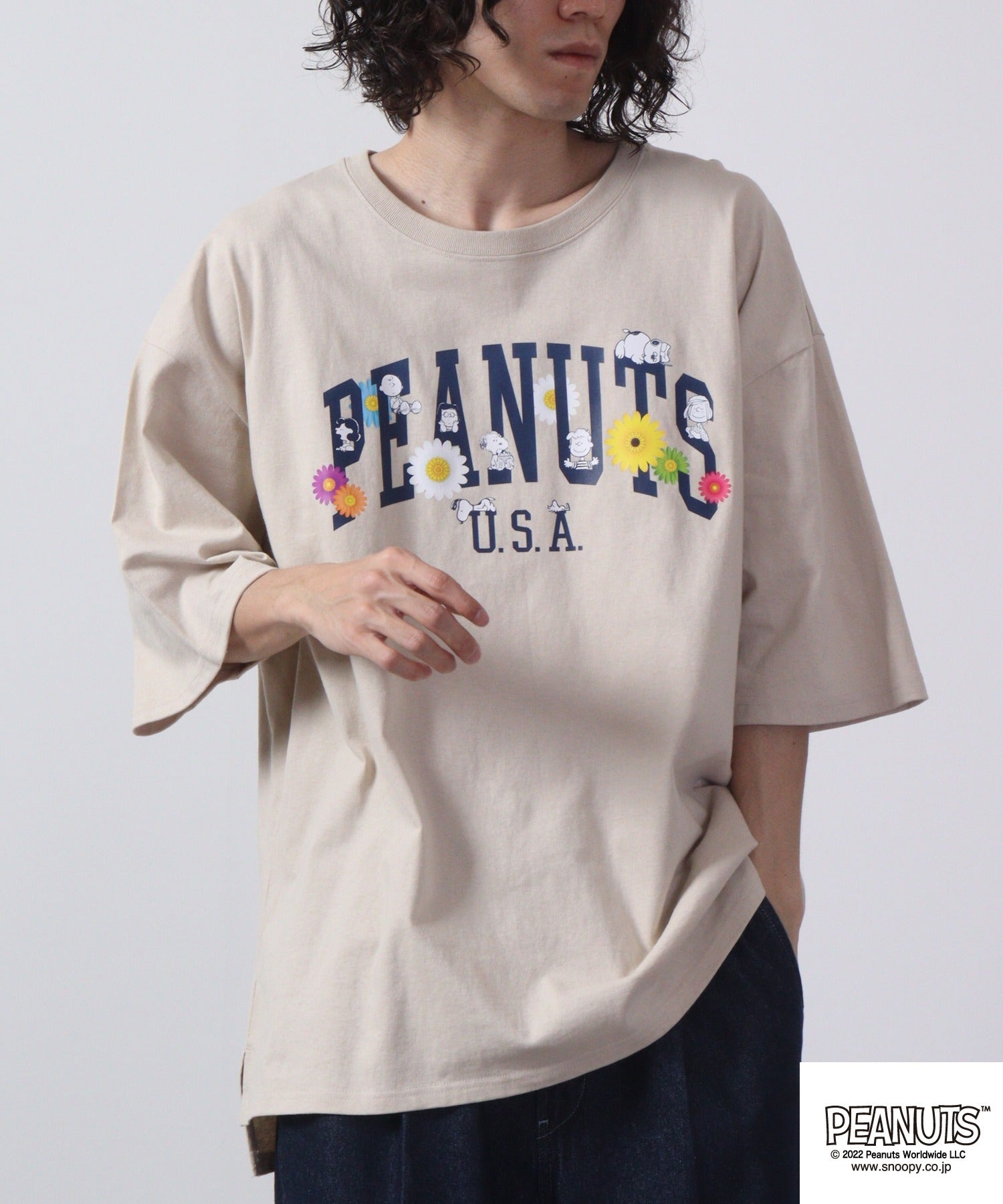スヌーピー オーバーサイズ Tシャツ 春 夏 メンズ レイヤード ファッション ビッグシルエット 半袖 ビッグtシャツ コットン レディース oe1401-sp6