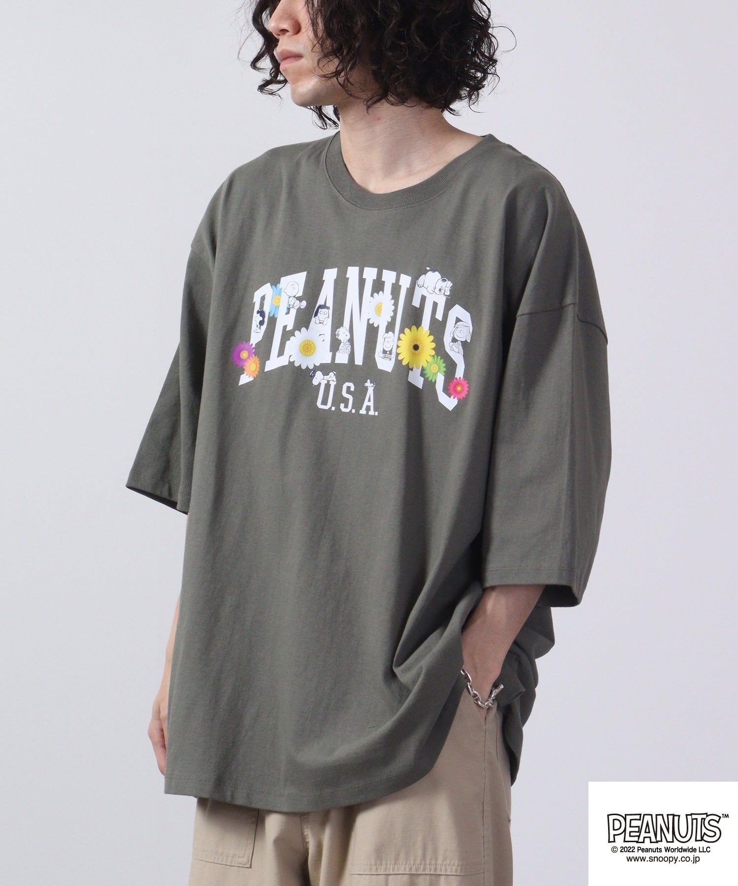 スヌーピー オーバーサイズ Tシャツ 春 夏 メンズ レイヤード ファッション ビッグシルエット 半袖 ビッグtシャツ コットン レディース oe1401-sp6