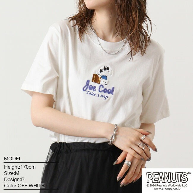 スヌーピー Tシャツ 半袖 刺繍 ジョークール SNOOPY PEANUTS s1142-182