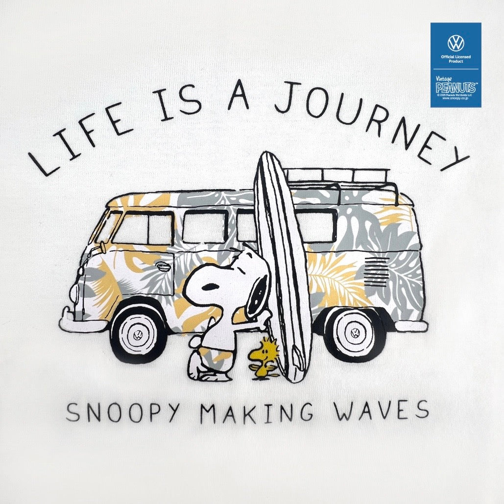 スヌーピー ピーナッツ フォルクス ワーゲン プリント キッズ 天竺 半袖 Tシャツ SNOOPY PEANUTS VOLKSWAGEN svw6152-156