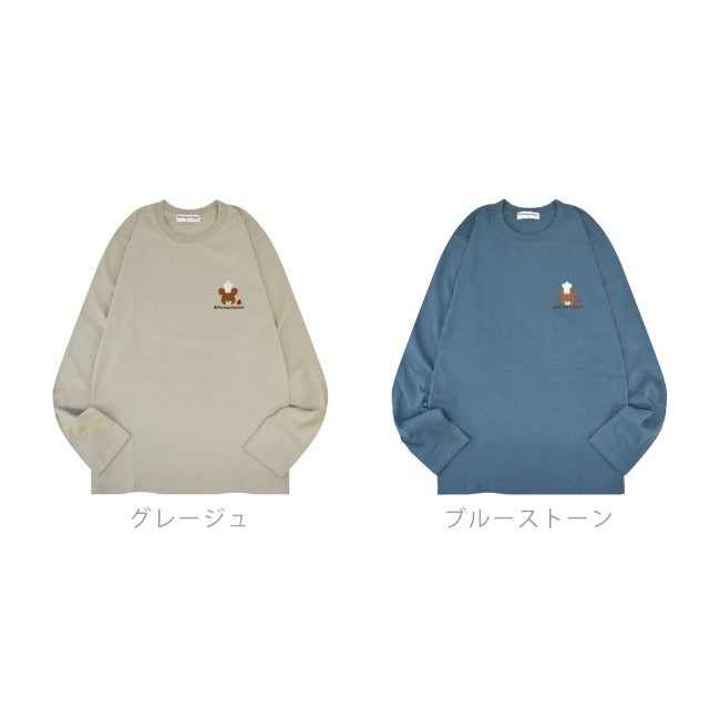 くまのがっこう Tシャツ 長袖 レディース ジャッキー 刺繍 ワンポイント kg2243-107