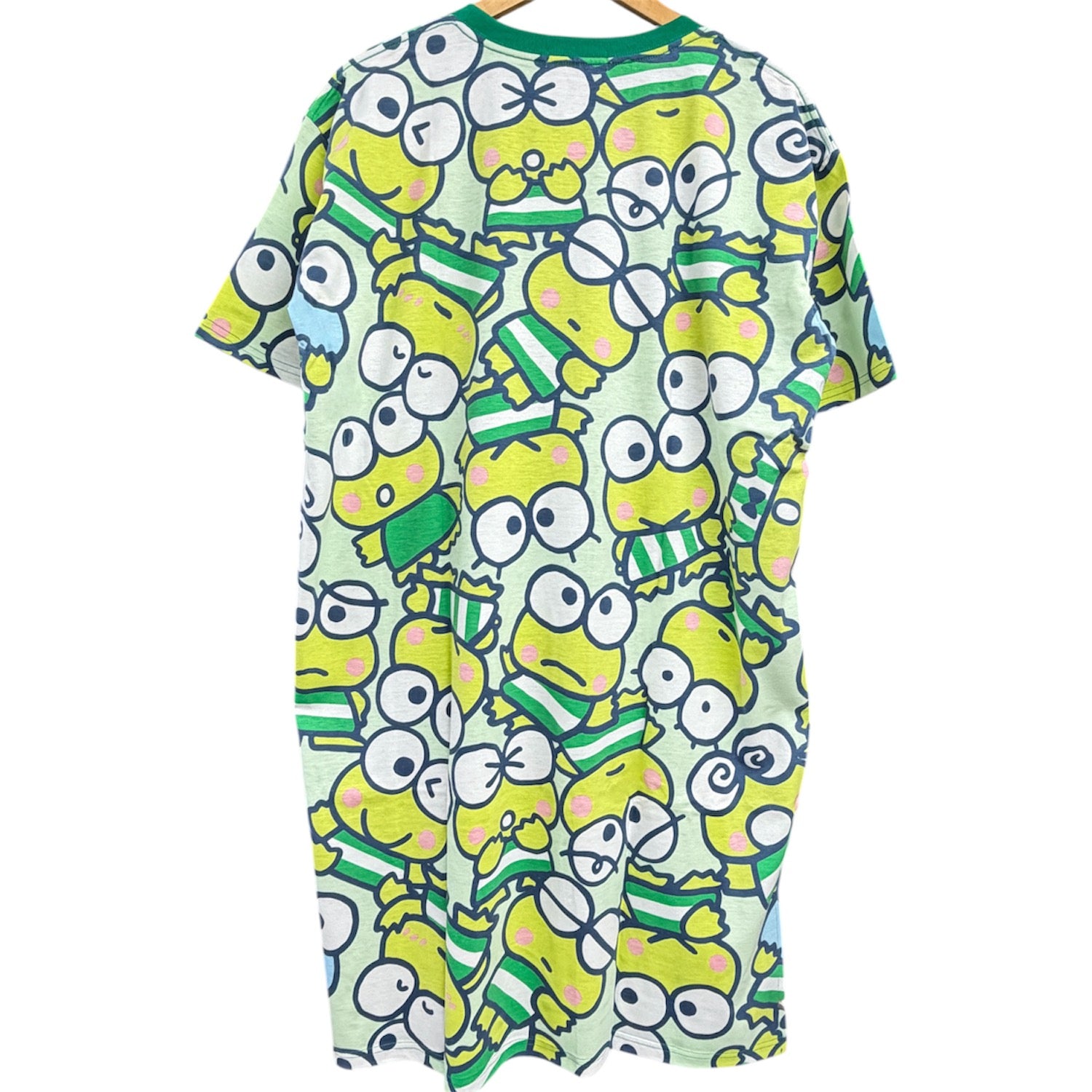 けろけろけろっぴ 半袖 総柄 スーパービッグ Tシャツ トップス ワンピース プリント 天竺 メンズ レディース 夏 サンリオ トップス kk1762-59