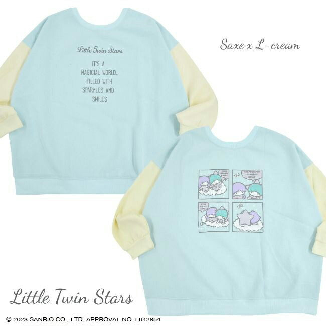リトル ツインスターズ スウェット トレーナー キキララ 起毛 2WAY オーバーサイズ 大きめ ゆったり バルーン袖 フリーサイズ サンリオ キャラクターズ kl1314-724