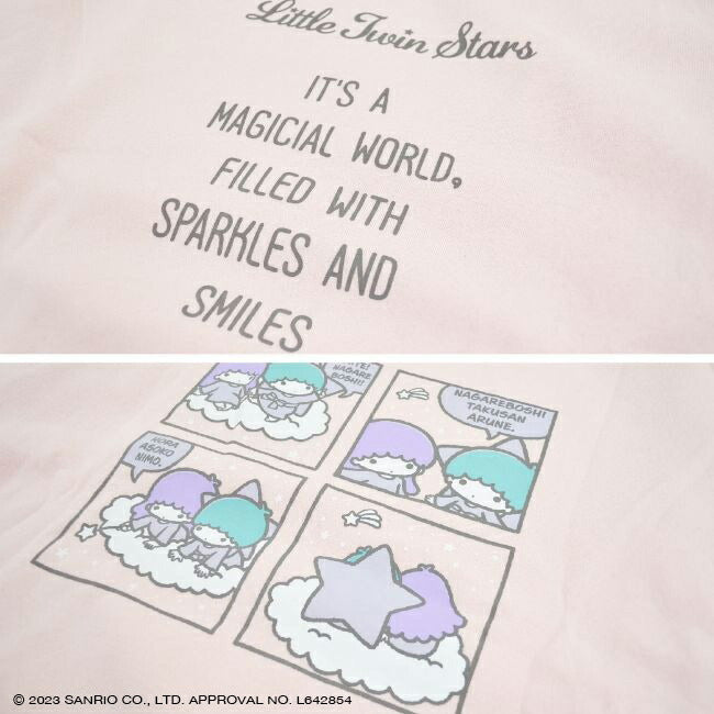 リトル ツインスターズ スウェット トレーナー キキララ 起毛 2WAY オーバーサイズ 大きめ ゆったり バルーン袖 フリーサイズ サンリオ キャラクターズ kl1314-724