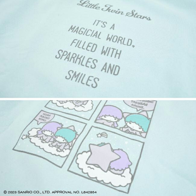 リトル ツインスターズ スウェット トレーナー キキララ 起毛 2WAY オーバーサイズ 大きめ ゆったり バルーン袖 フリーサイズ サンリオ キャラクターズ kl1314-724