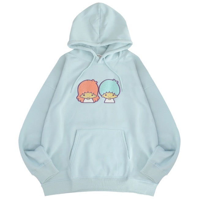 キキララ パーカー 裏起毛 オーバーサイズ 刺繍 ロゴ リトルツインスターズ サンリオ キャラクターズ メンズ レディース kl1344-161