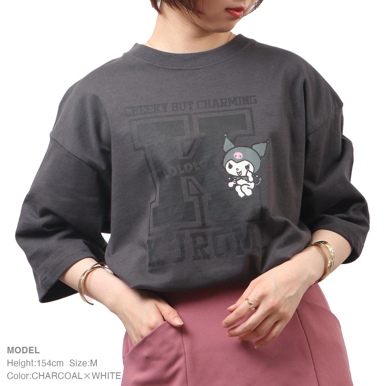 クロミ Tシャツ 半袖 ドロップショルダー トップス プリント サンリオ キャラクターズ ku1132-363