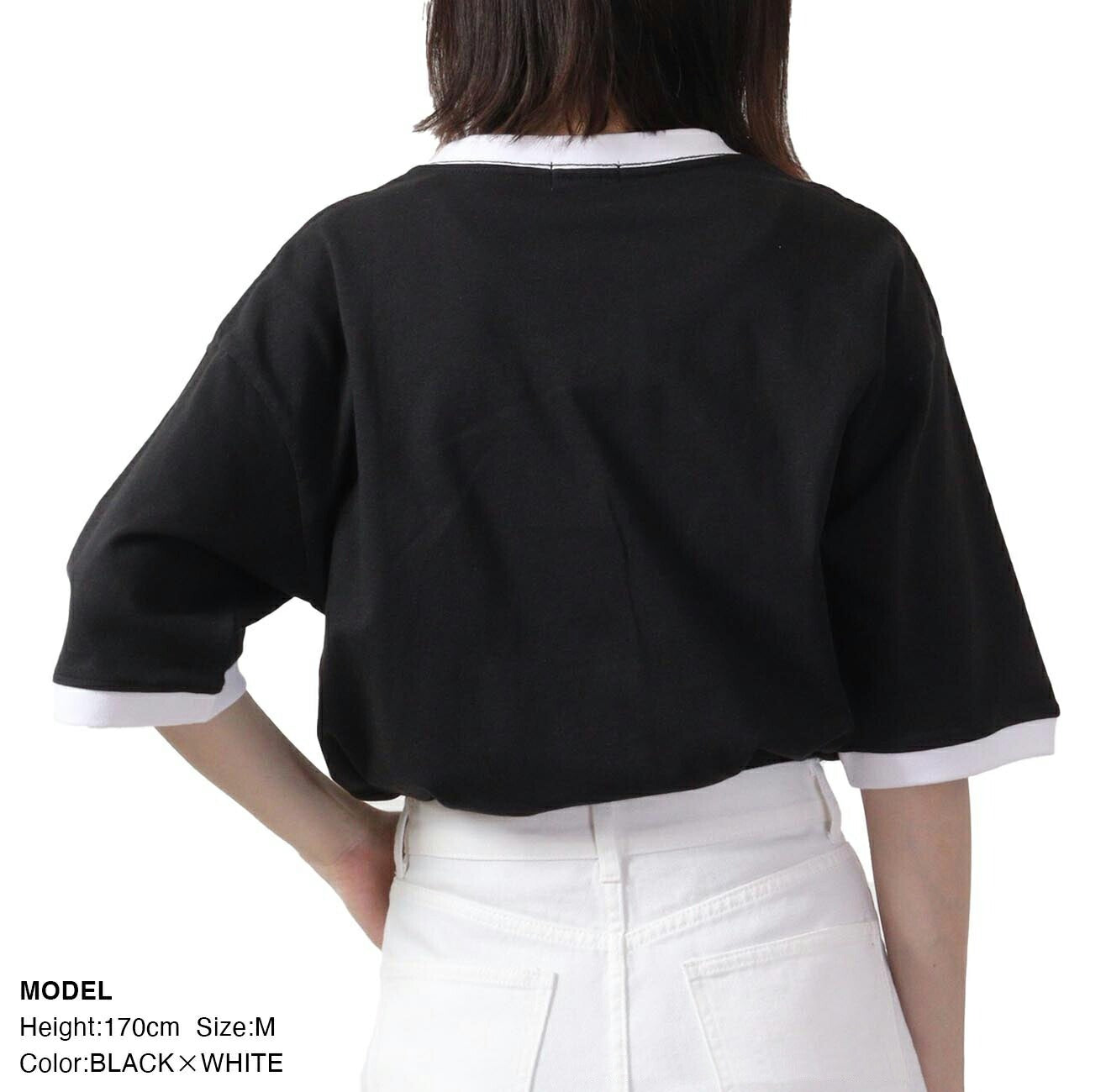 クロミ Tシャツ 半袖 リンガーネック トップス ドロップショルダー プリント サンリオ キャラクターズ ku1132-364