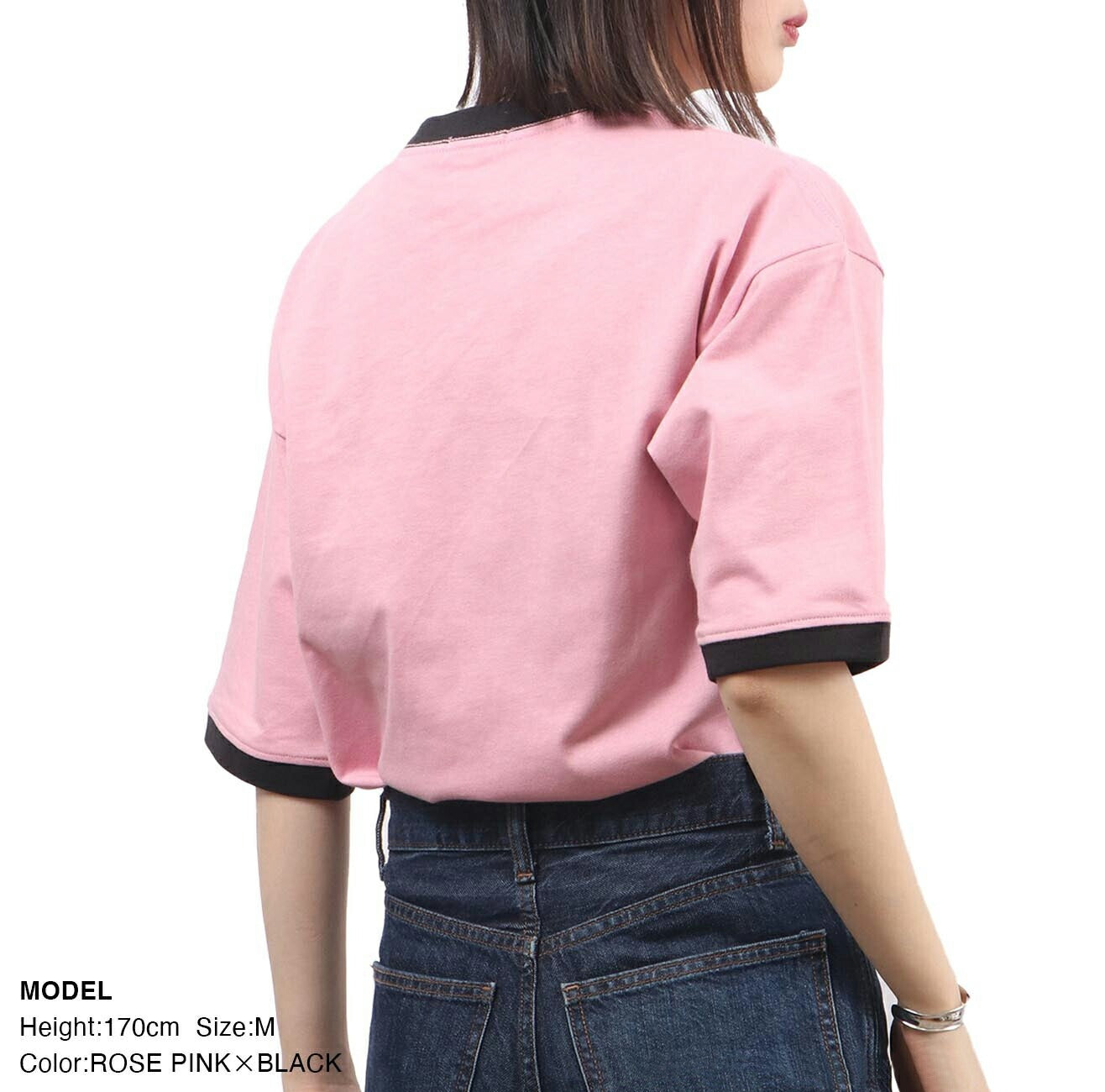 クロミ Tシャツ 半袖 リンガーネック トップス ドロップショルダー プリント サンリオ キャラクターズ ku1132-364