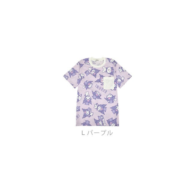 クロミ Tシャツ 半袖 レディース 総柄 プリント サンリオ キャラクターズ ku1142-294