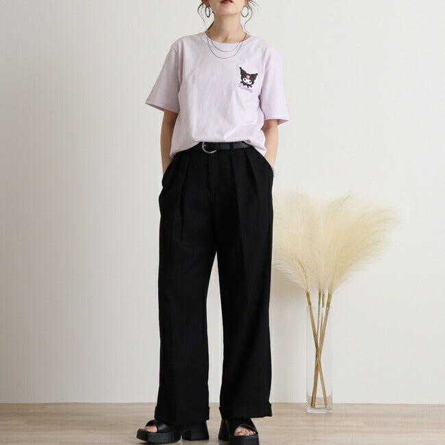 クロミ Tシャツ 半袖 刺繍 サンリオ キャラクターズ メンズ レディース ku1142-352