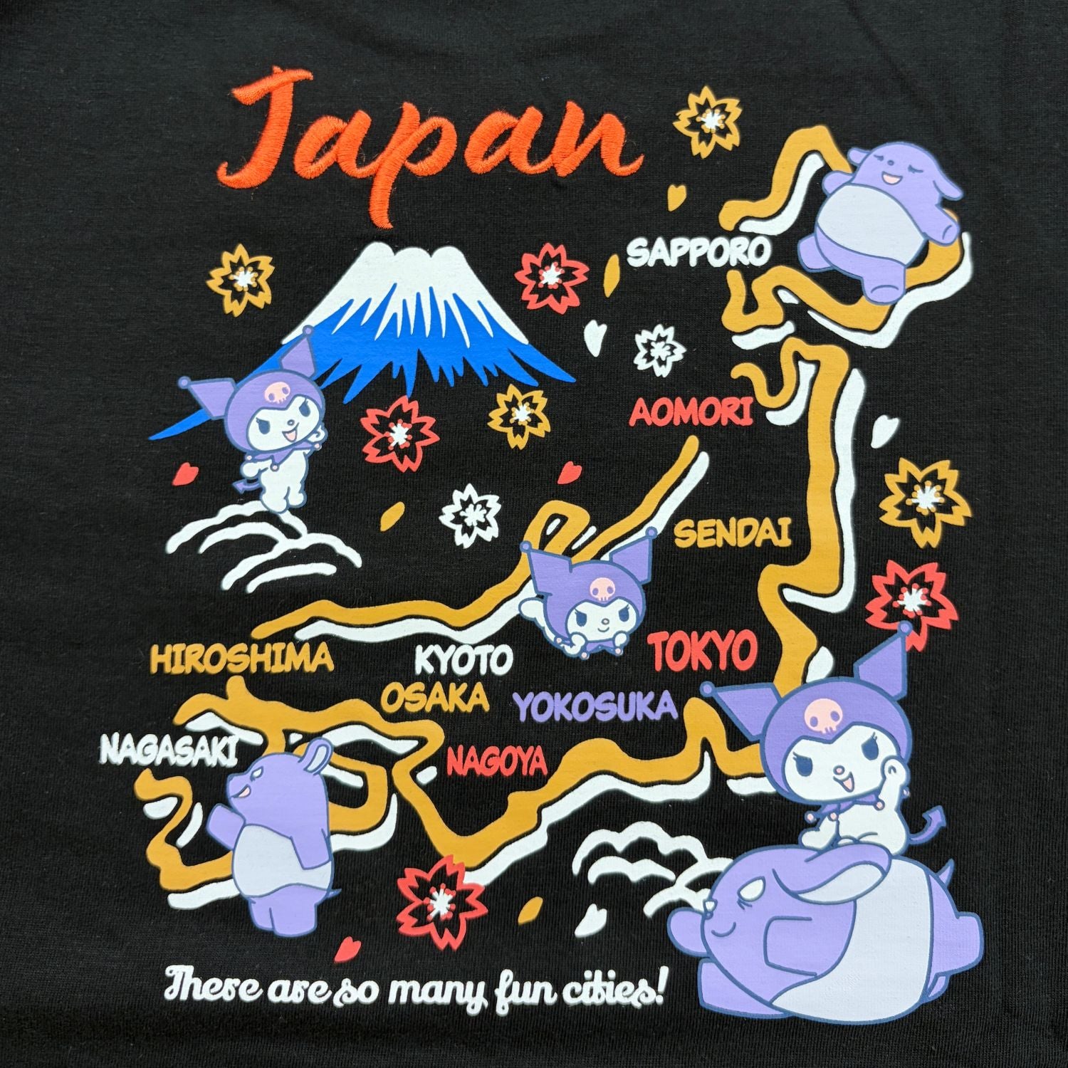 クロミ 和柄 半袖 Tシャツ 刺繍 バックプリント 天竺 メンズ レディース サンリオ キャラクターズ sanrio ku1162-70
